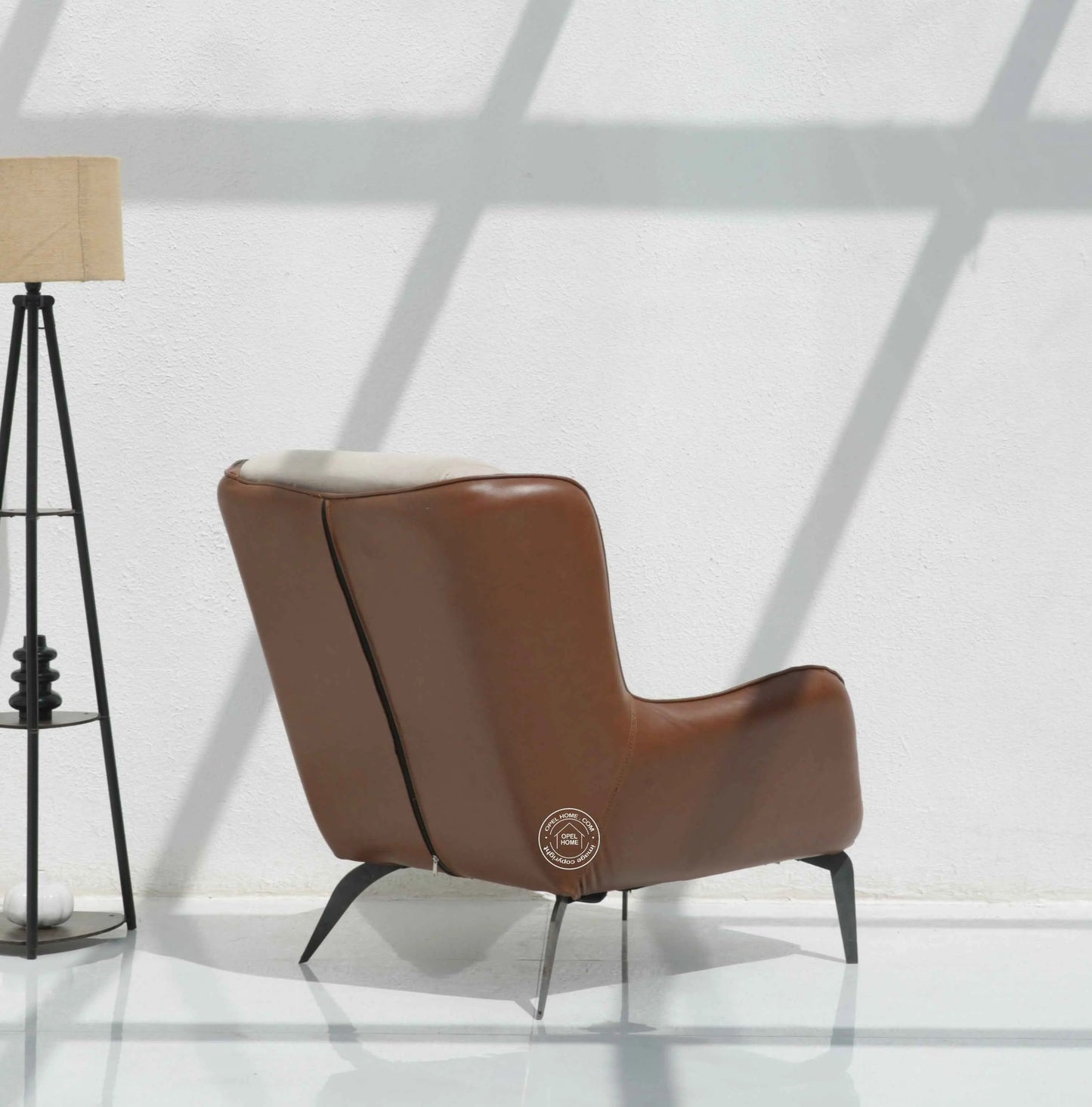 Strada Lounge Sofa Chair – Cream Upholstery, Metal Base | Opelhome UAE