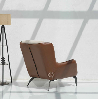 Strada Lounge Sofa Chair – Cream Upholstery, Metal Base | Opelhome UAE