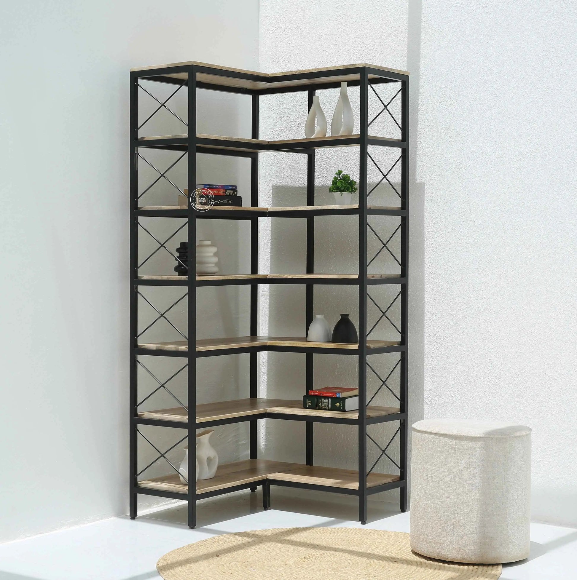 Strip Industrial wooden Bookshelves