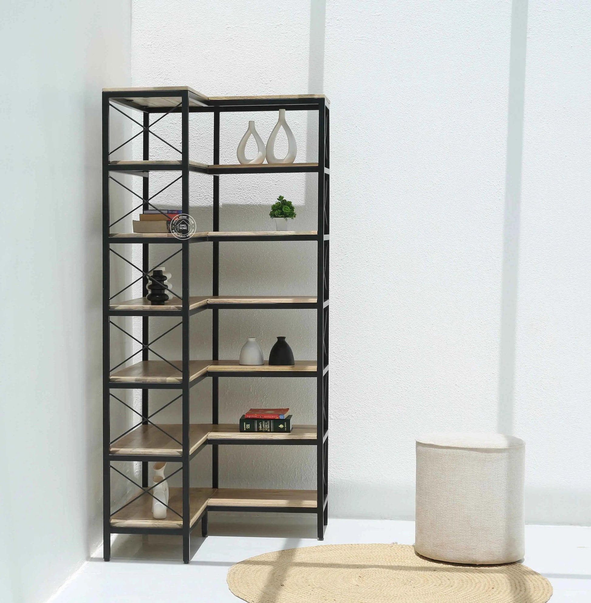 Strip Industrial wooden Bookshelves