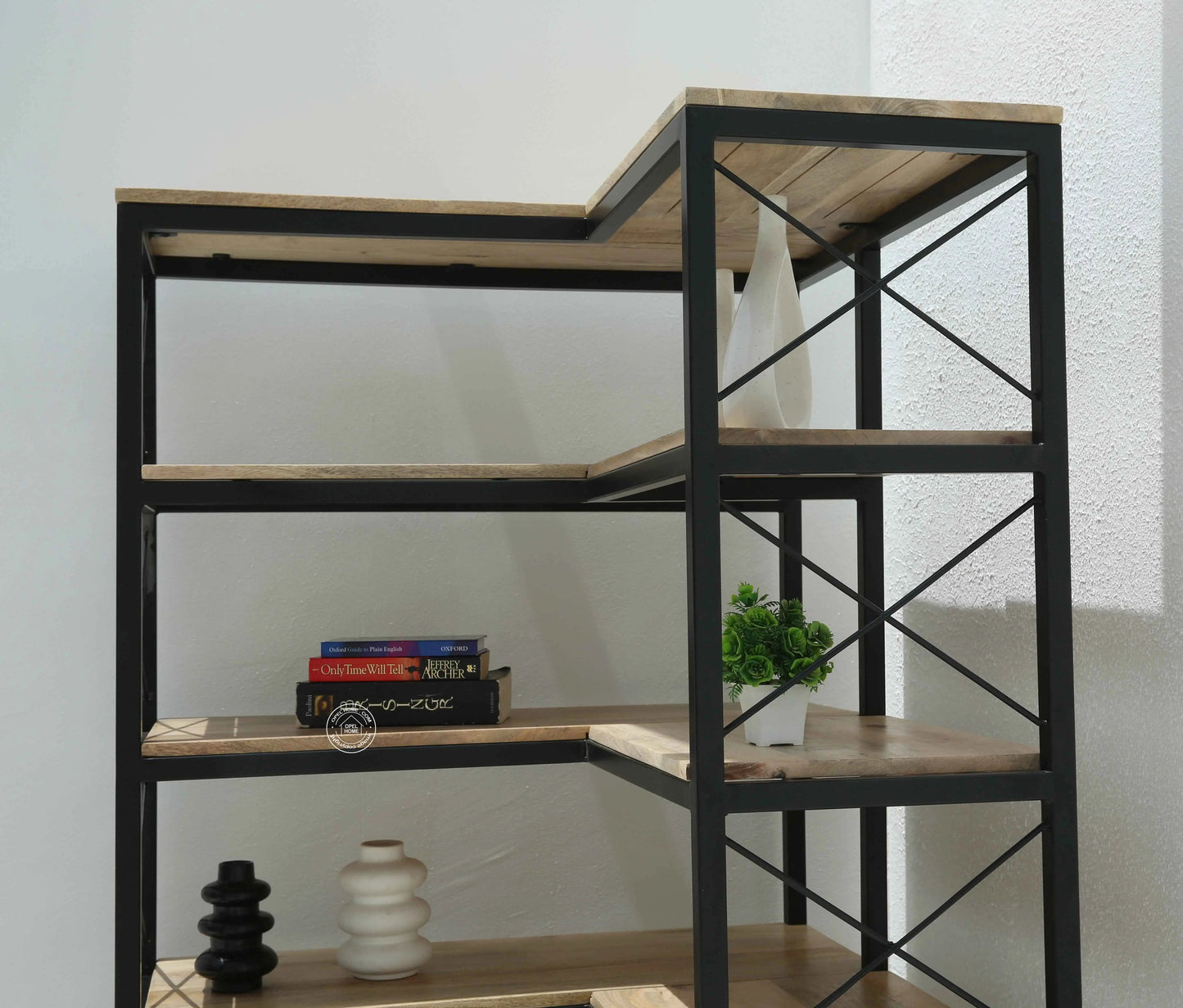 Strip Industrial wooden Bookshelves