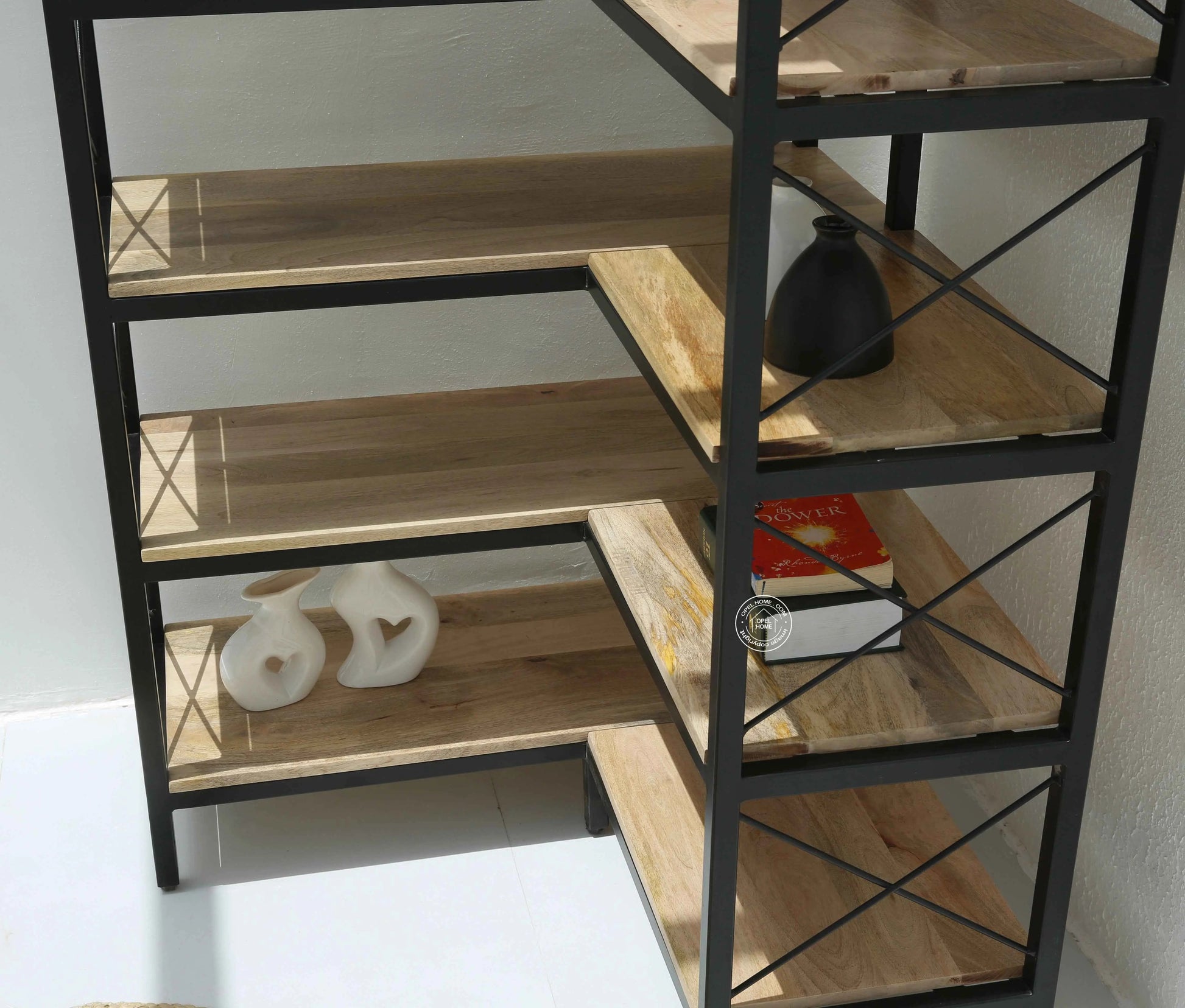 Strip Industrial wooden Bookshelves