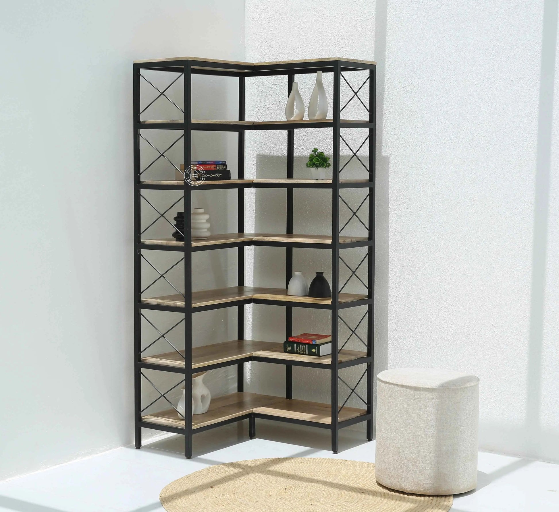 Strip Industrial wooden Bookshelves