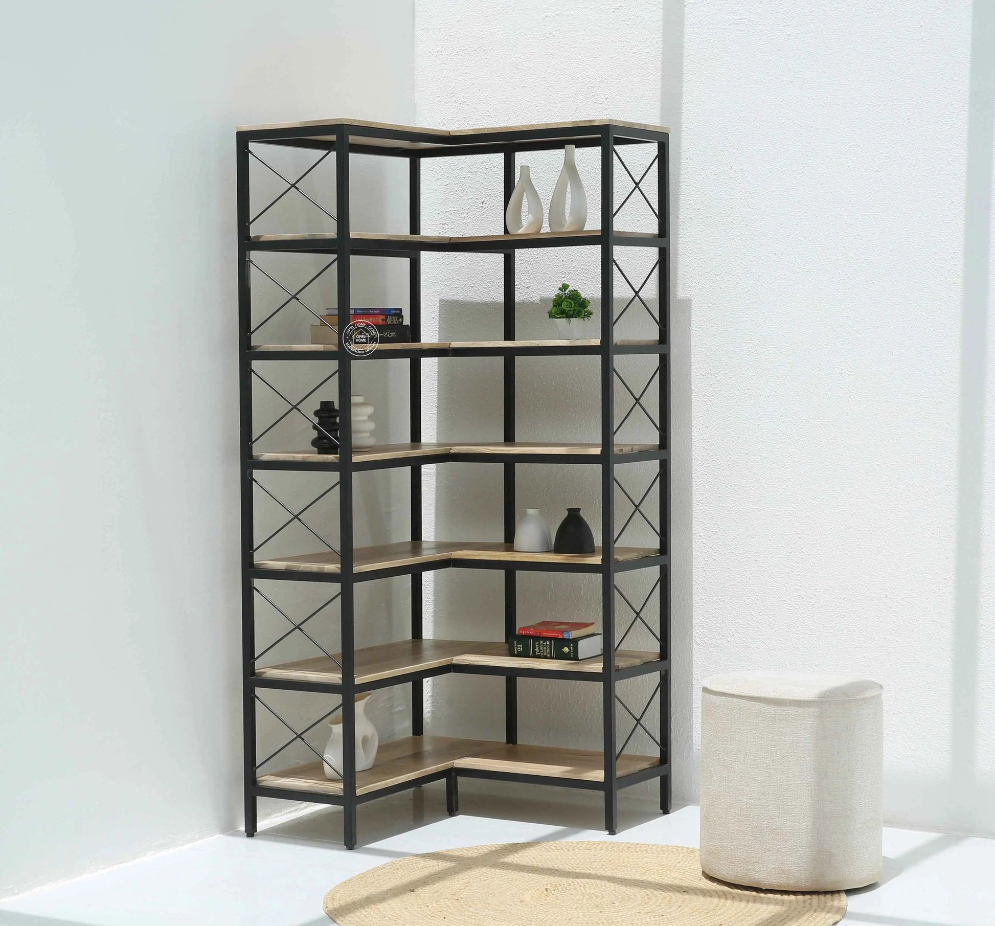 Strip Industrial wooden Bookshelves