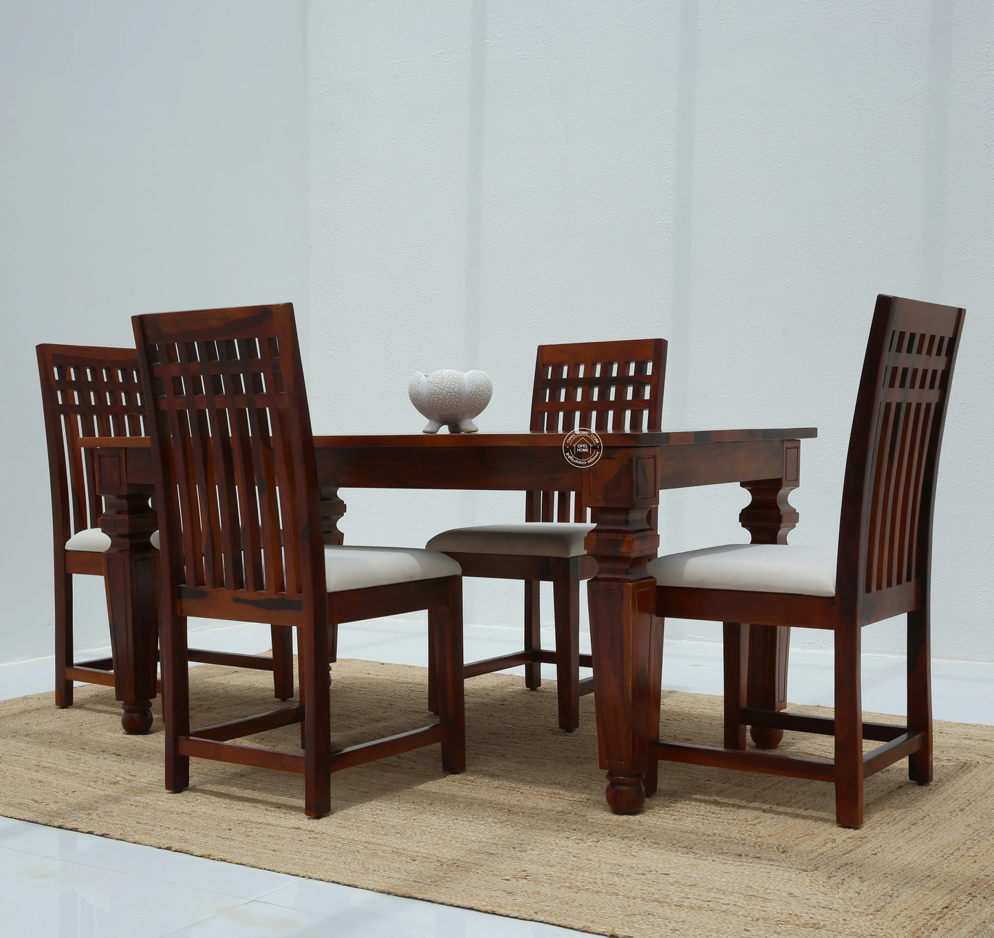 Sunset Wooden 4 Seater Dining Table – (Only Table) , Honey finish | Opelhome UAE - Opelhome