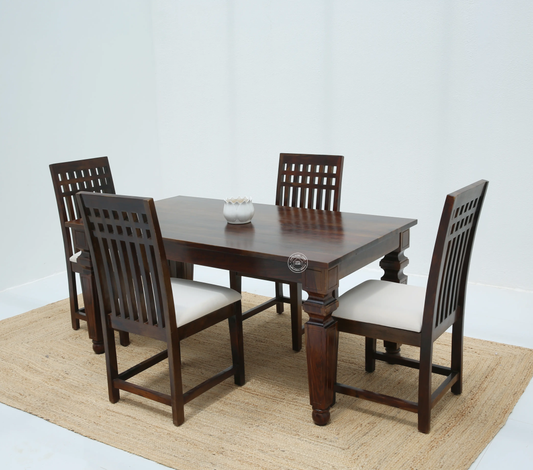 Sunset Wooden 4 Seater Dining Table – (Only Table) , Walnut finish | Opelhome UAE - Opelhome
