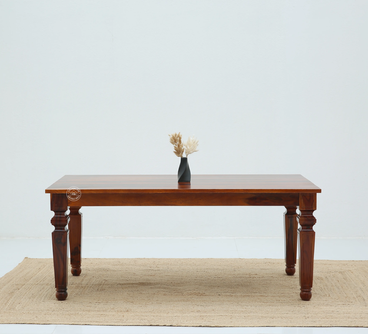 Sunset Wooden 6 Seater Dining Table – (Only Table) , Honey finish | Opelhome UAE - Opelhome