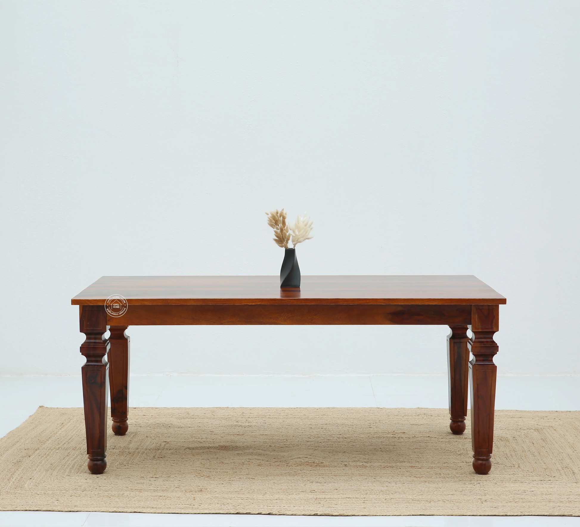 Sunset Wooden 6 Seater Dining Table – (Only Table) , Honey finish | Opelhome UAE - Opelhome