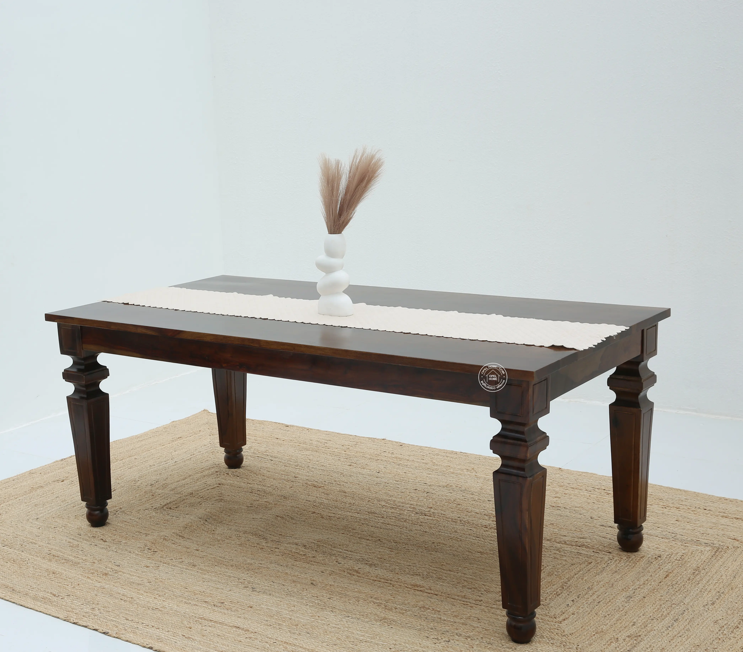 Sunset Wooden 6 Seater Dining Table – (Only Table) , Walnut finish | Opelhome UAE - Opelhome