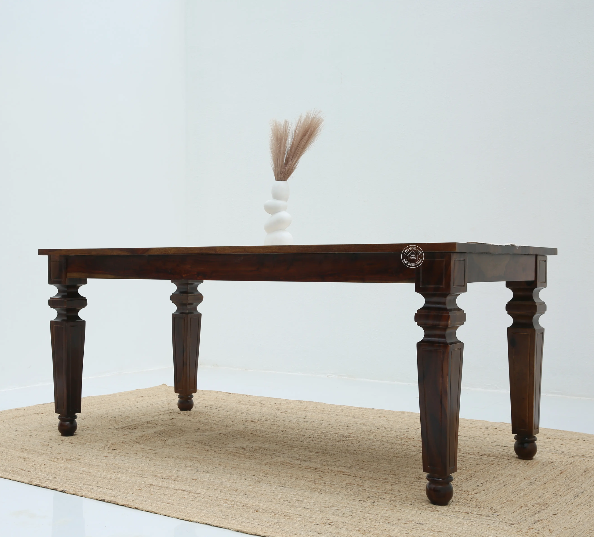 Sunset Wooden 6 Seater Dining Table – (Only Table) , Walnut finish | Opelhome UAE - Opelhome