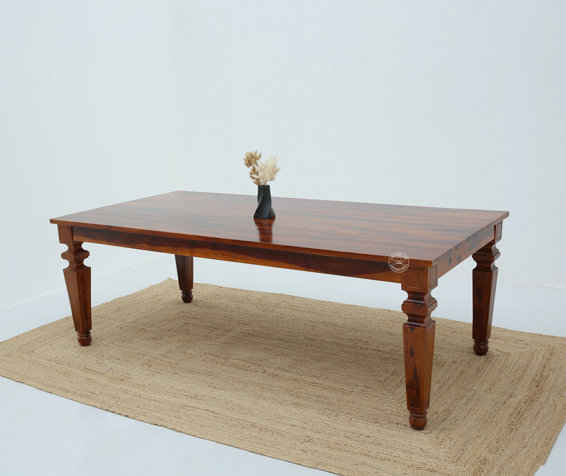 Sunset Wooden 8 Seater Dining Table –  (Only Table) Honey finish | Opelhome UAE - Opelhome