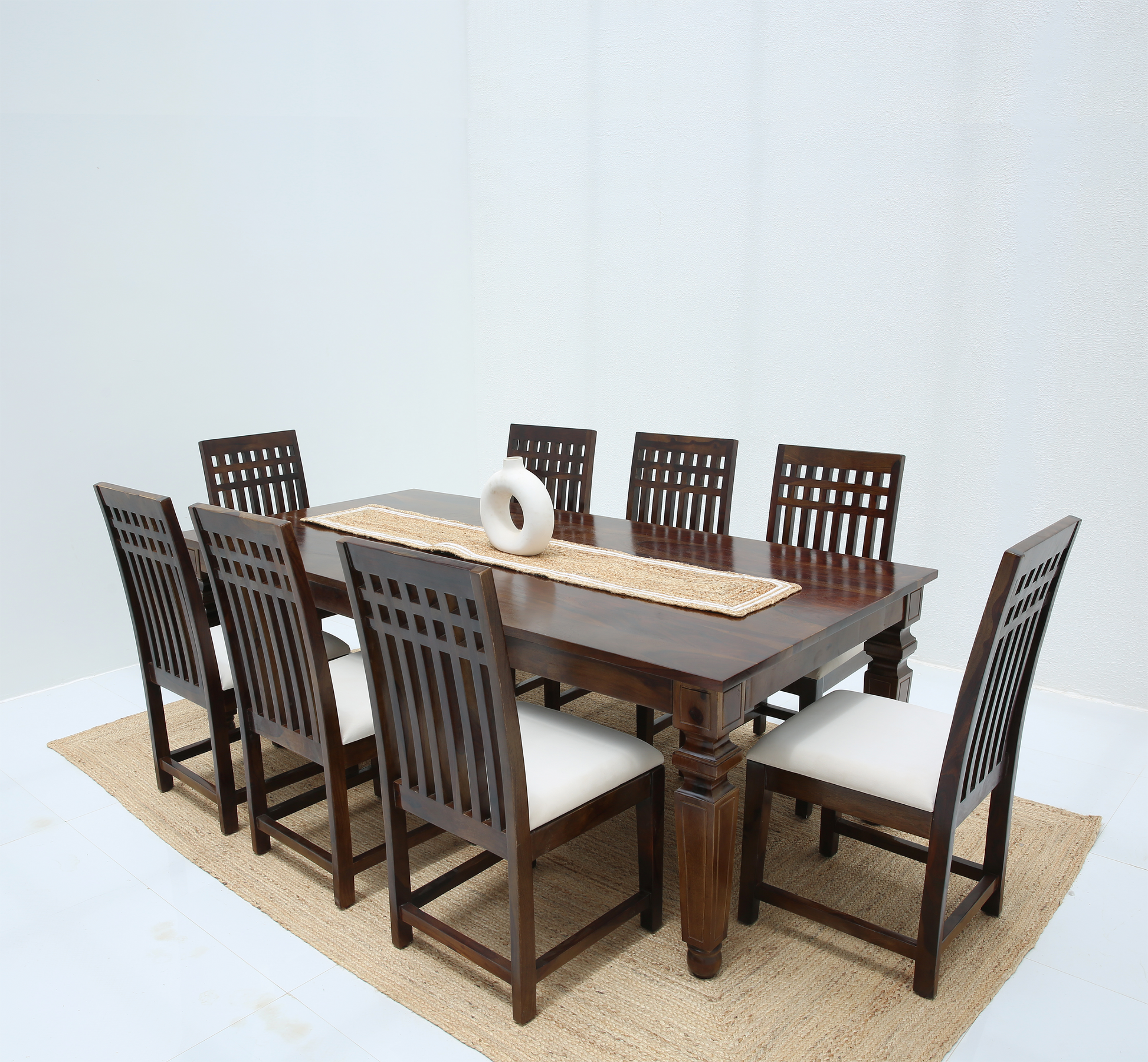Sunset Wooden 8 Seater Dining Table –  (Only Table) Walnut finish | Opelhome UAE