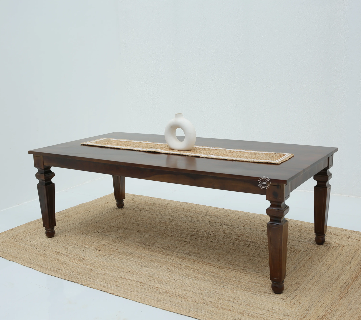 Sunset Wooden 8 Seater Dining Table –  (Only Table) Walnut finish | Opelhome UAE - Opelhome