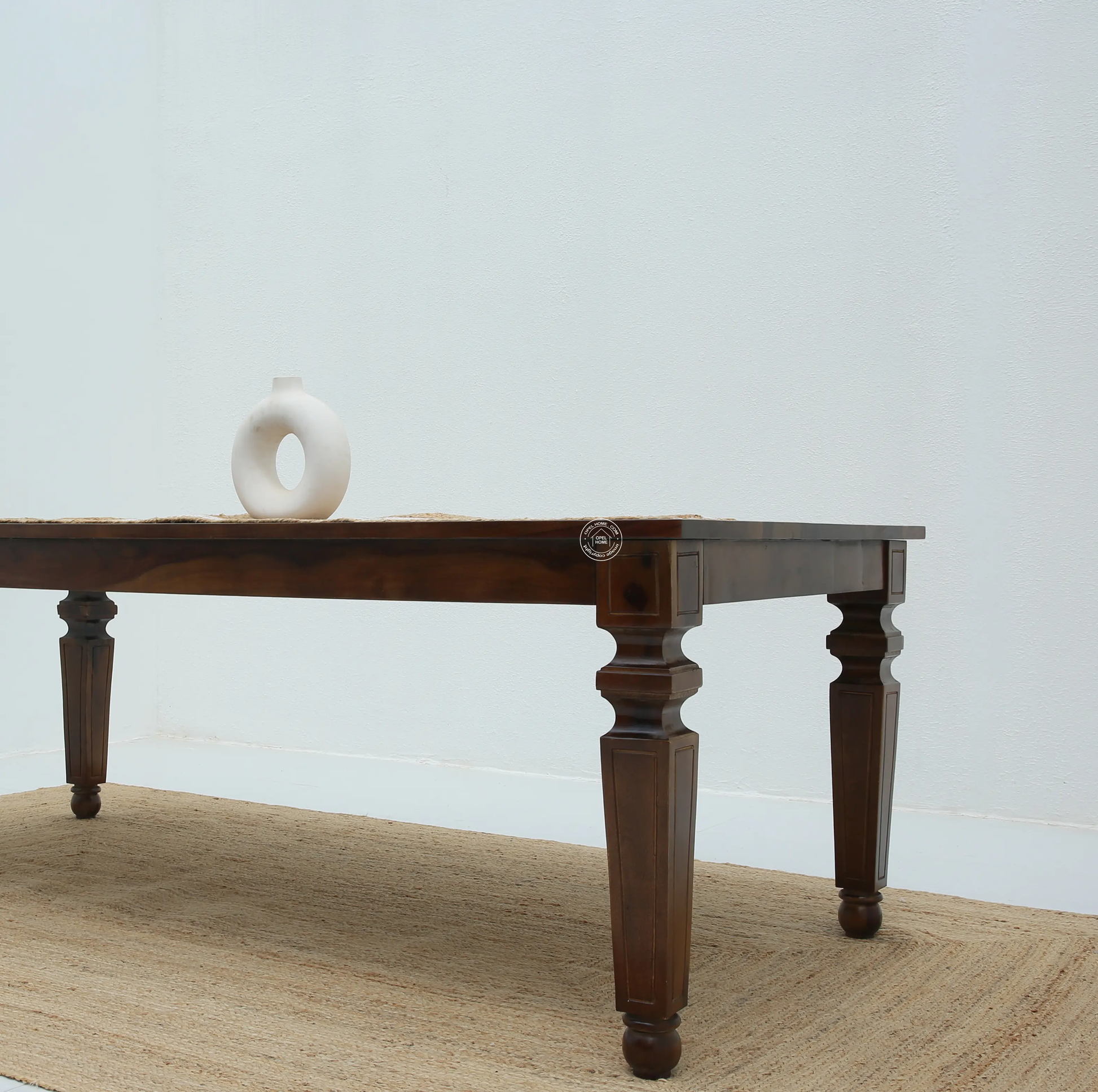 Sunset Wooden 8 Seater Dining Table –  (Only Table) Walnut finish | Opelhome UAE - Opelhome