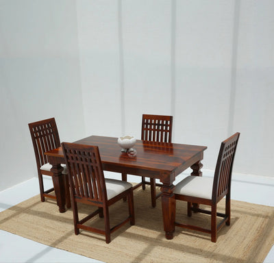 Sunset Wooden 4 Seater Dining Table – (Only Table) , Honey finish | Opelhome UAE - Opelhome