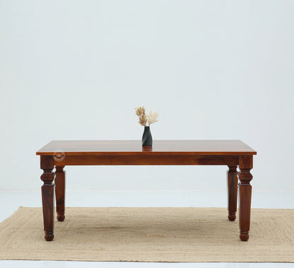 Sunset Wooden 6 Seater Dining Table – (Only Table) , Honey finish | Opelhome UAE - Opelhome