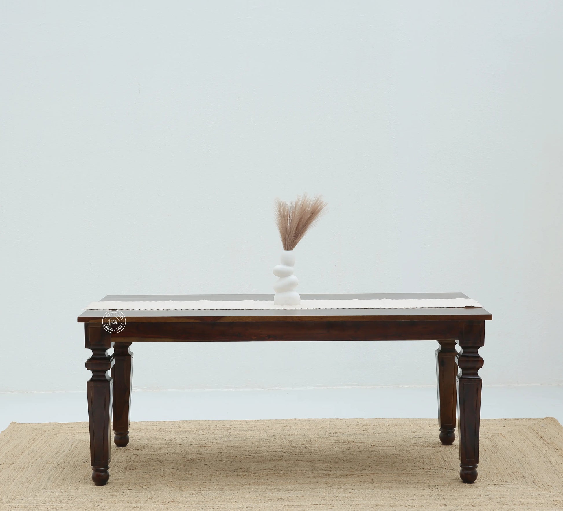 Sunset Wooden 6 Seater Dining Table – (Only Table) , Walnut finish | Opelhome UAE - Opelhome