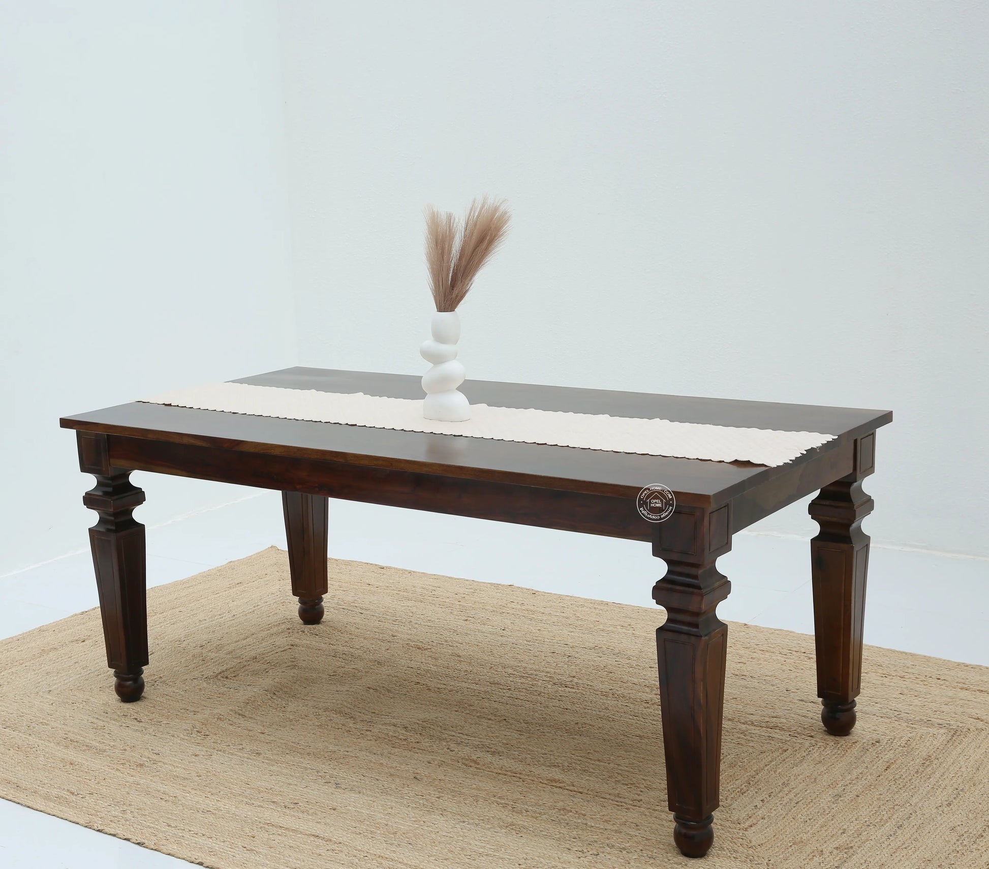 Sunset Wooden 6 Seater Dining Table – (Only Table) , Walnut finish | Opelhome UAE - Opelhome