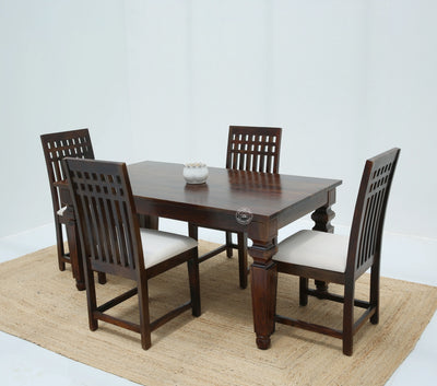Sunset Wooden 4 Seater Dining Table – (Only Table) , Walnut finish | Opelhome UAE - Opelhome