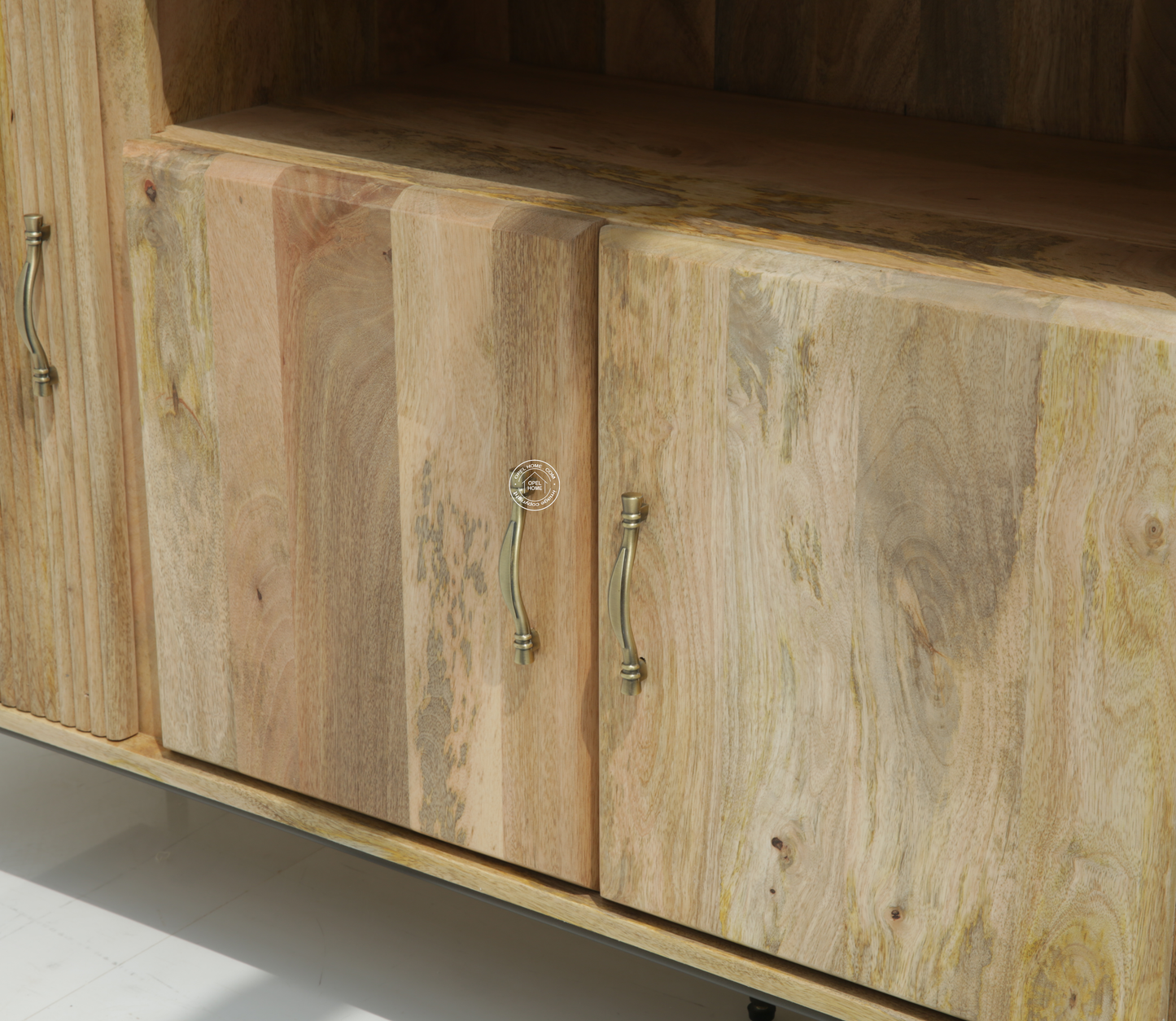 Tetteh Wooden 4 Door Sideboard (Natural finish) - Opelhome