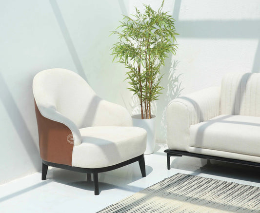 Trevia Arm Chair – Leatherette, Solid Wood Frame, Classic Black Finish | Opelhome UAE