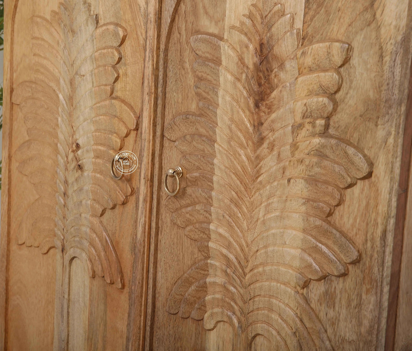 Universal Wooden Sideboard – 2 Doors, Solid Mango Wood, Natural Finish | Opelhome UAE