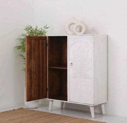 Universal Wooden Sideboard – 2 Doors, Solid Mango Wood, Natural Finish | Opelhome UAE