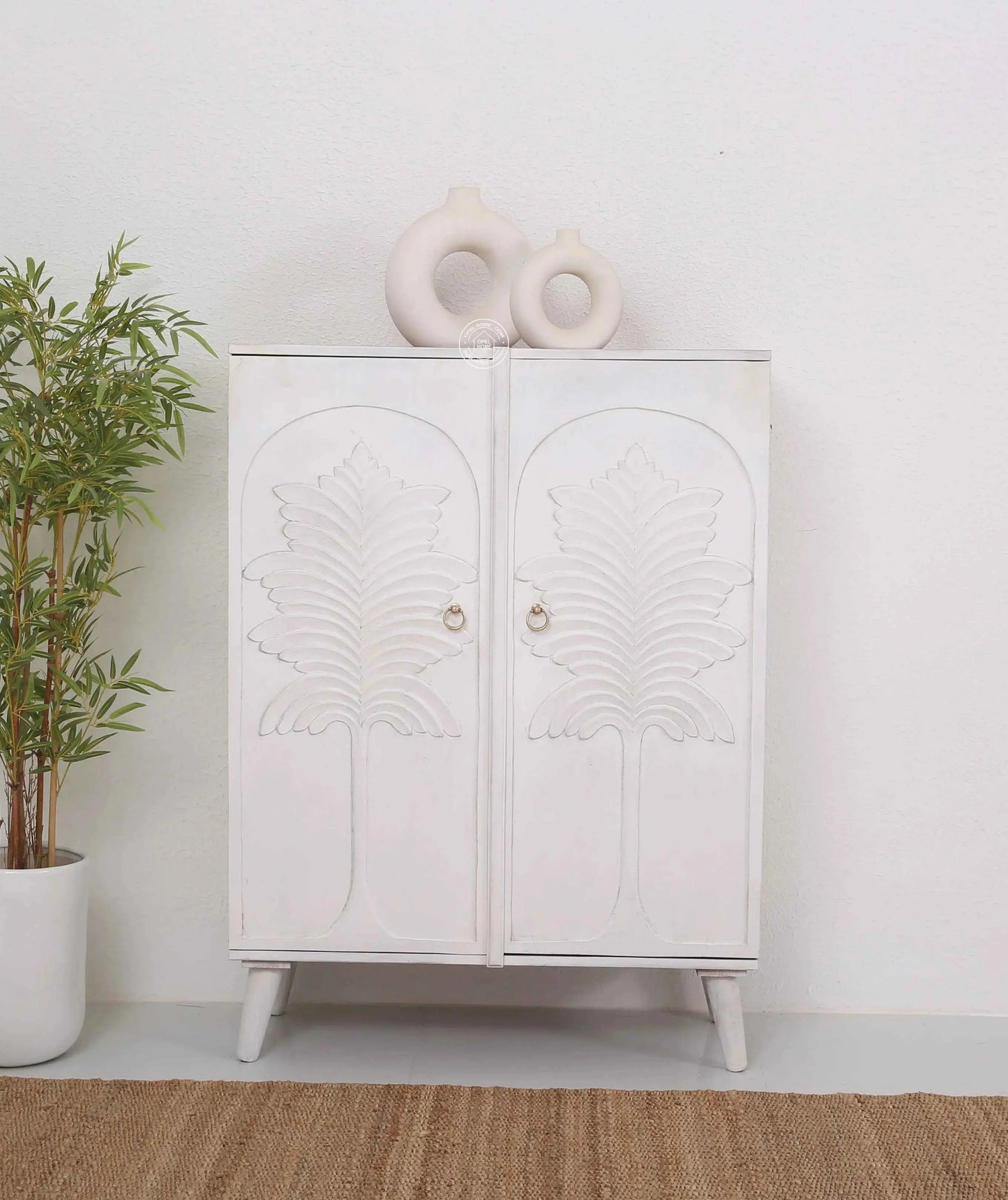 Universal Wooden Sideboard – 2 Doors, Solid Mango Wood, Natural Finish | Opelhome UAE