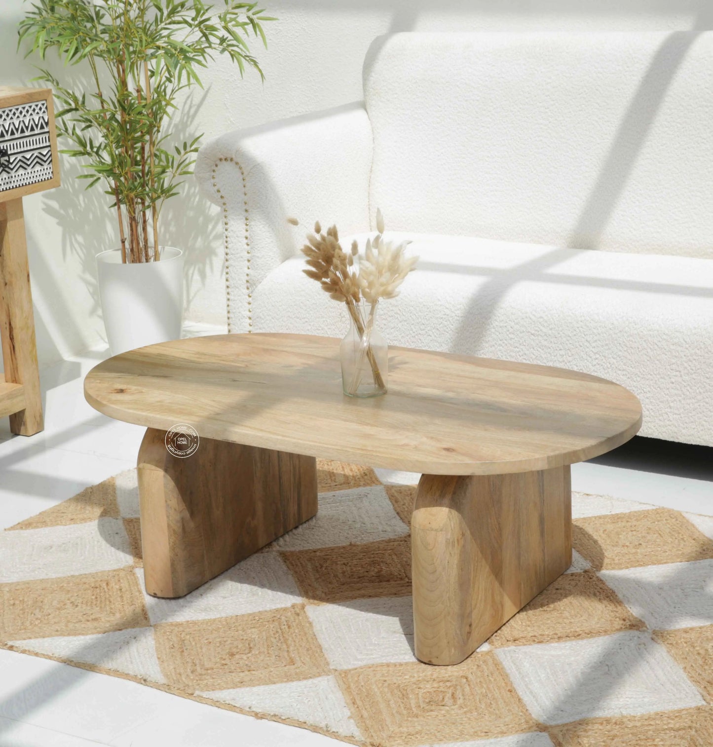 Urban Wooden Coffee Table – Solid Mango Wood, Natural Finish | Opelhome UAE