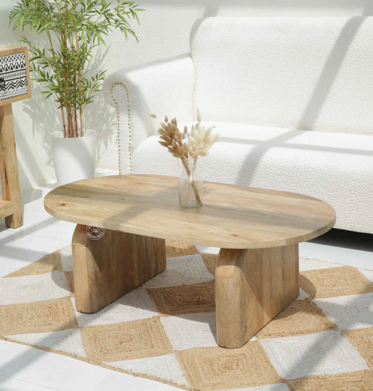 Urban Wooden Coffee Table – Solid Mango Wood, Natural Finish | Opelhome UAE