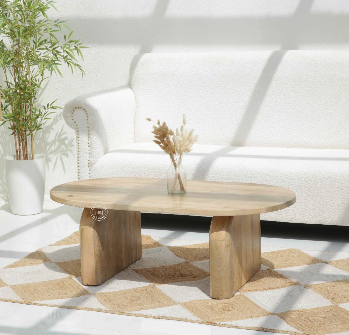 Urban Wooden Coffee Table – Solid Mango Wood, Natural Finish | Opelhome UAE