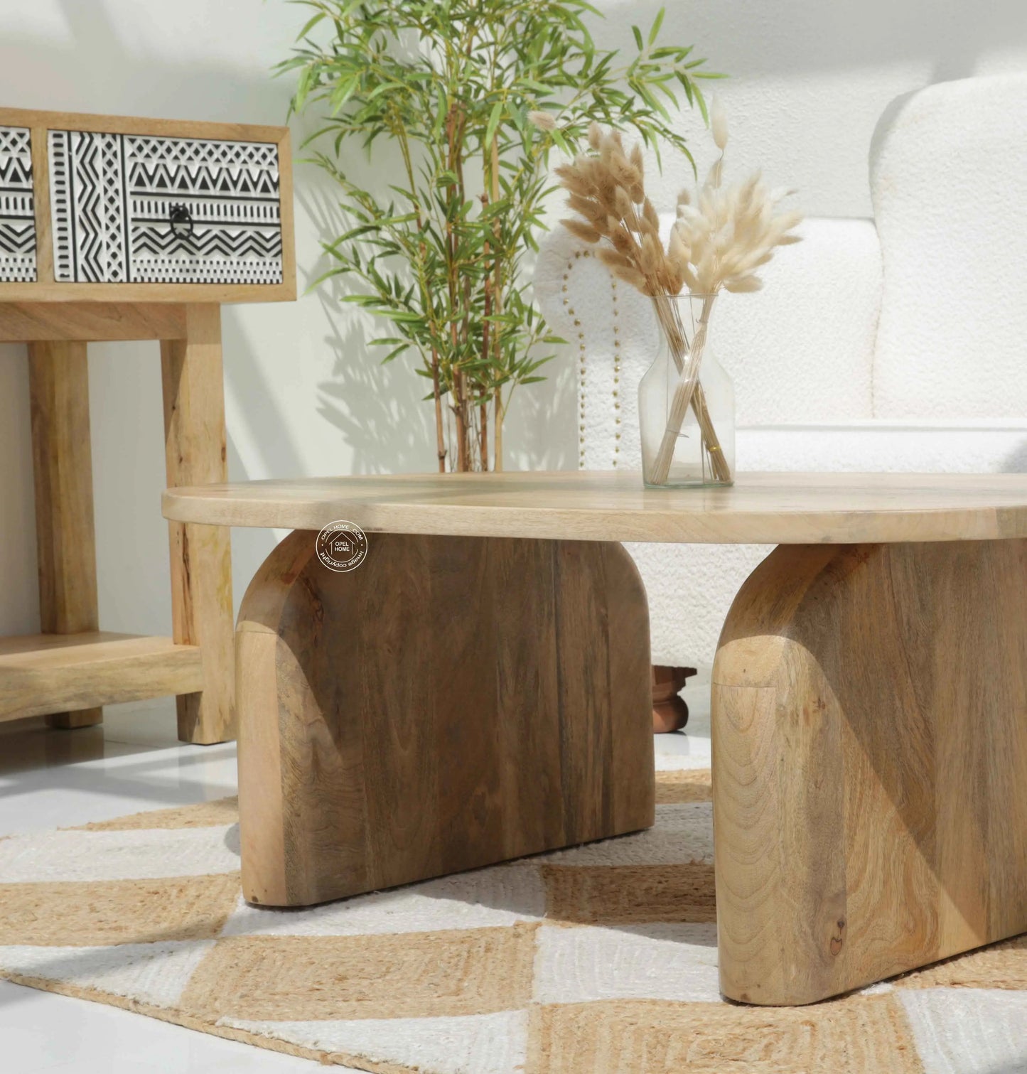 Urban Wooden Coffee Table – Solid Mango Wood, Natural Finish | Opelhome UAE