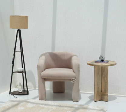 Urbo Arm Chair – Salmon Pink Boucle Velvet Upholstery | Opelhome UAE