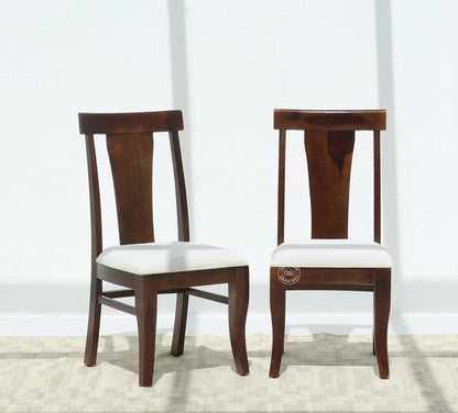 Varnis Wooden Dining Chair – (Only one pcs), Walnut finish | Opelhome UAE - Opelhome