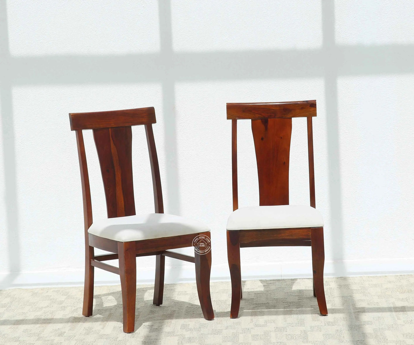 Varnis Wooden Dining Chair – (Only one pcs), Honey finish | Opelhome UAE