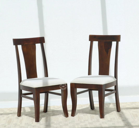 Varnis Wooden Dining Chair – (Only one pcs), Walnut finish | Opelhome UAE - Opelhome