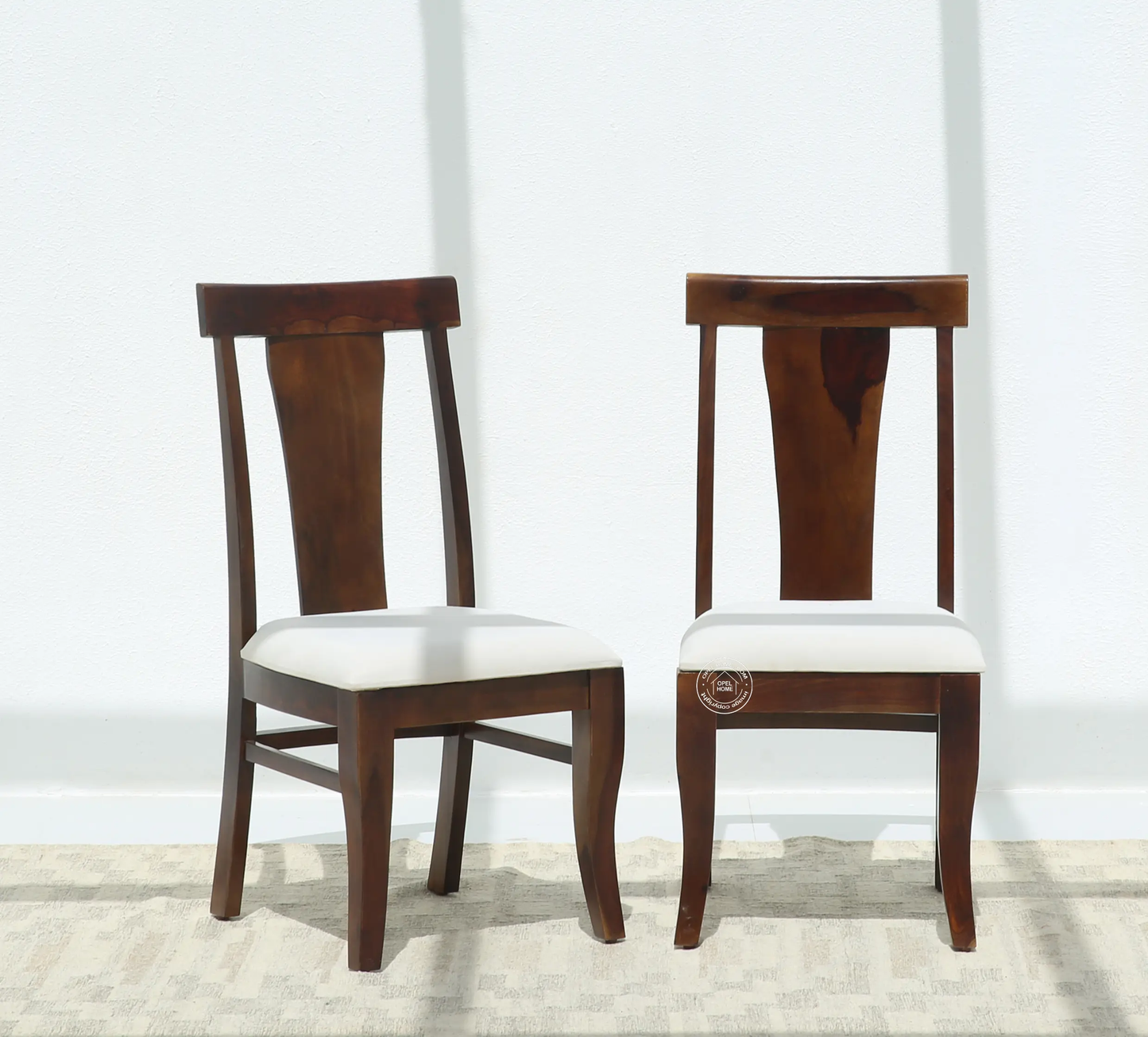 Varnis Wooden Dining Chair – (Only one pcs), Walnut finish | Opelhome UAE - Opelhome