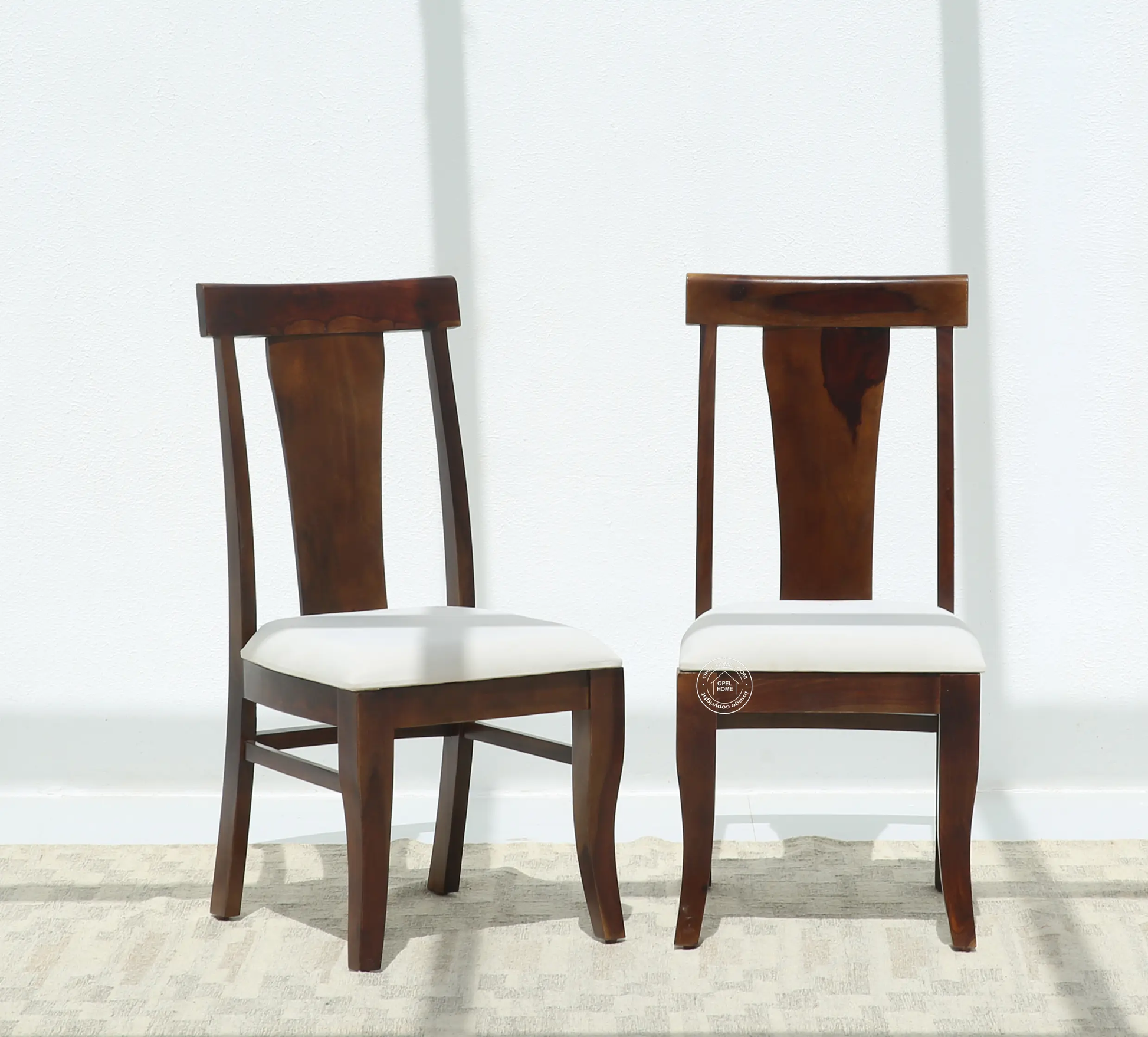 Varnis Wooden Dining Chair – (Only one pcs), Walnut finish | Opelhome UAE - Opelhome