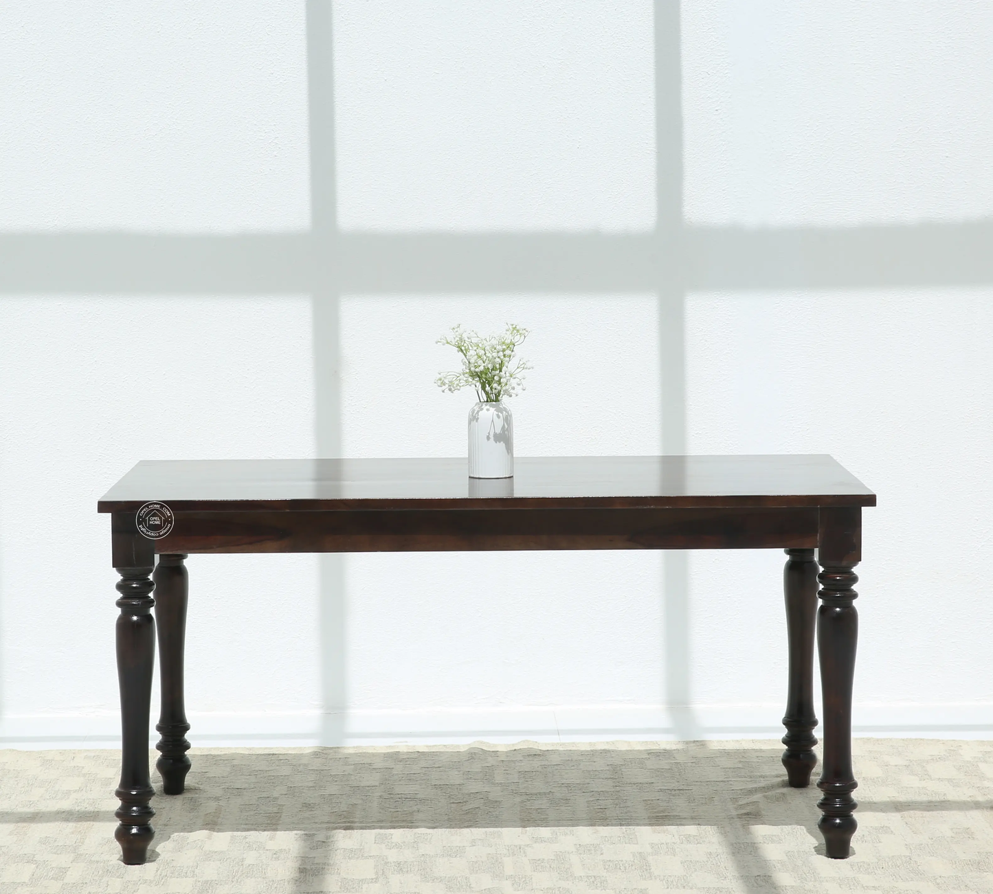 Verdura Wooden 6 Seater Dining Table – (Only Table) , Walnut finish | Opelhome UAE - Opelhome