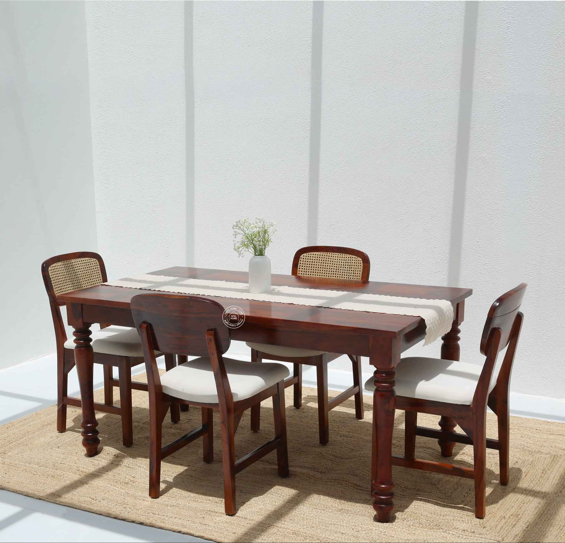 Verdura Wooden 4 Seater Dining Table – (Only Table) , Honey finish | Opelhome UAE