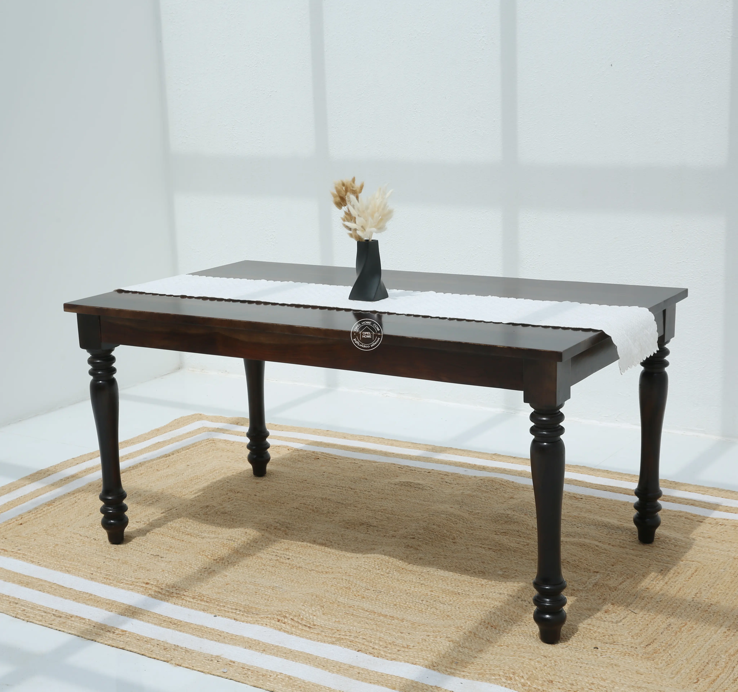 Verdura Wooden 4 Seater Dining Table – (Only Table) , Walnut finish | Opelhome UAE - Opelhome