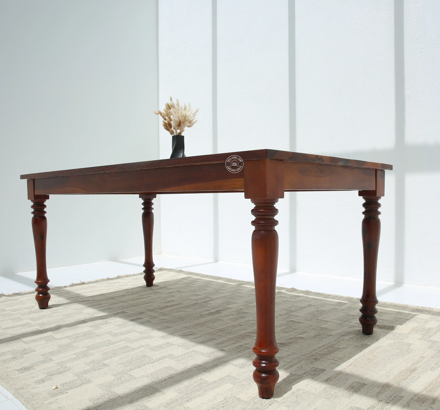 Verdura Wooden 6 Seater Dining Table – (Only Table) , Honey finish | Opelhome UAE - Opelhome