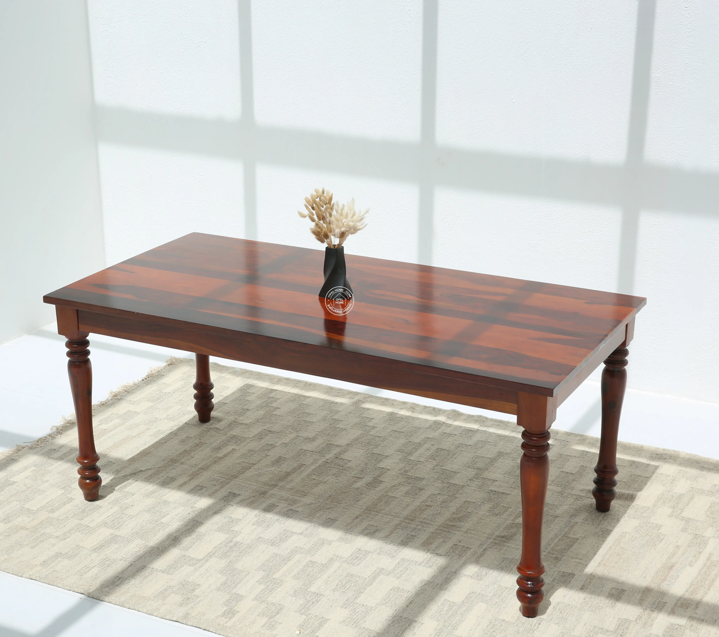 Verdura Wooden 6 Seater Dining Table – (Only Table) , Honey finish | Opelhome UAE - Opelhome