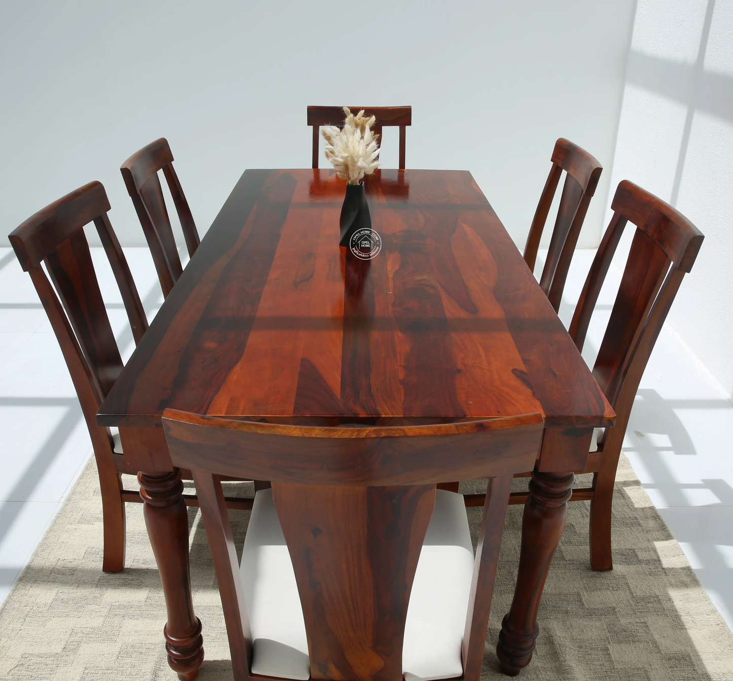 Verdura Wooden 6 Seater Dining Table – (Only Table) , Honey finish | Opelhome UAE - Opelhome