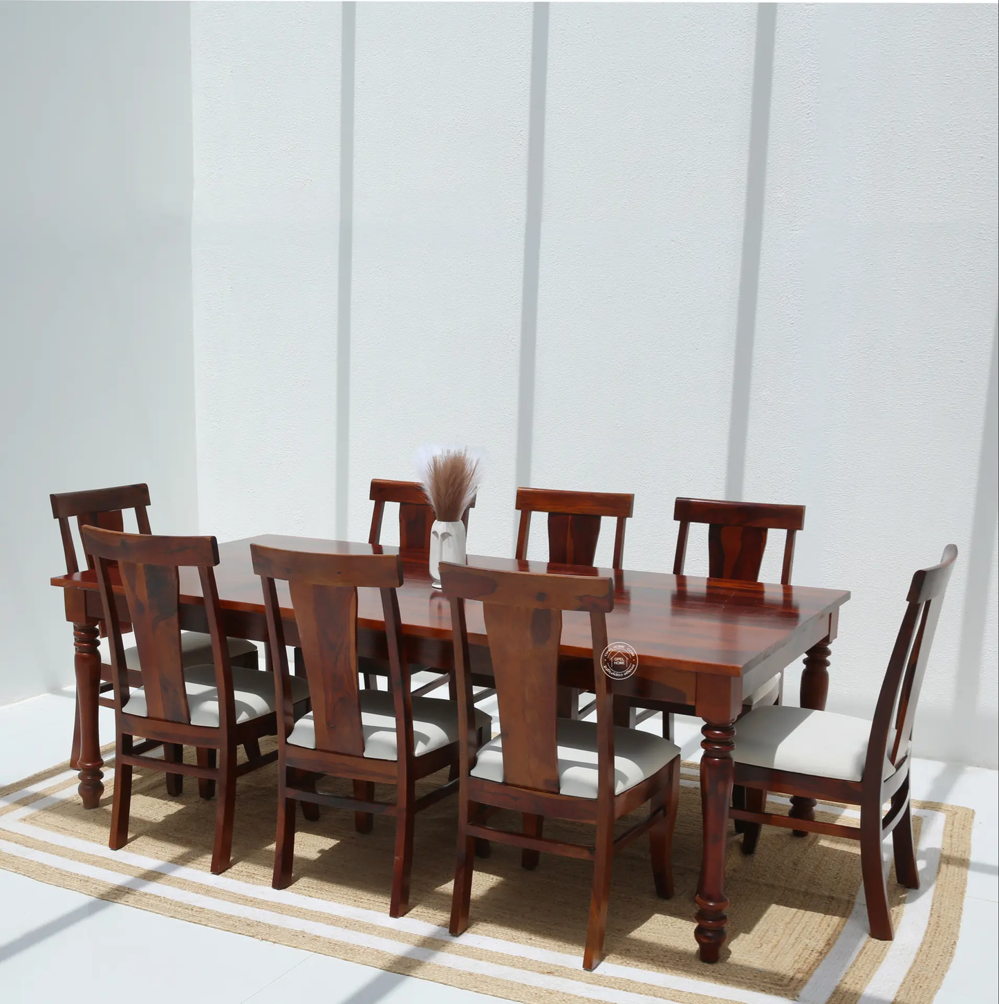 Verdura Wooden 8 Seater Dining Table – (Only Table) , Honey finish | Opelhome UAE - Opelhome