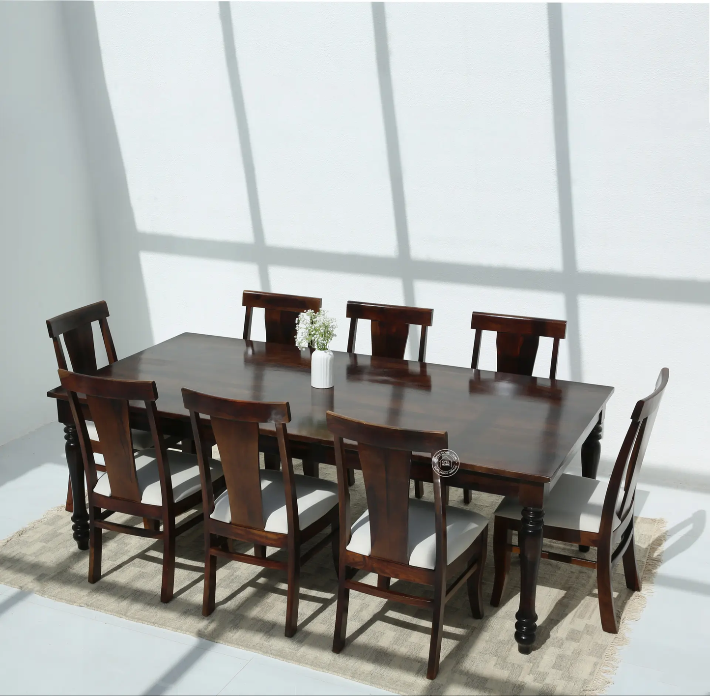 Verdura Wooden 8 Seater Dining Table – (Only Table) , Walnut finish | Opelhome UAE - Opelhome