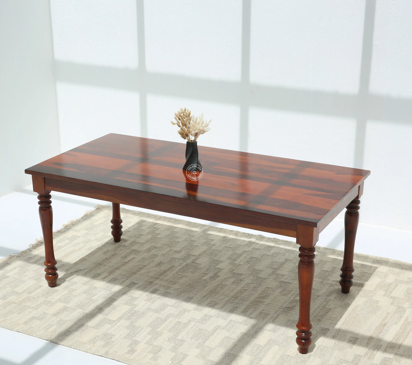 Verdura Wooden 6 Seater Dining Table – (Only Table) , Honey finish | Opelhome UAE - Opelhome