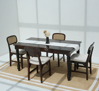 Verdura Wooden 4 Seater Dining Table – (Only Table) , Walnut finish | Opelhome UAE - Opelhome