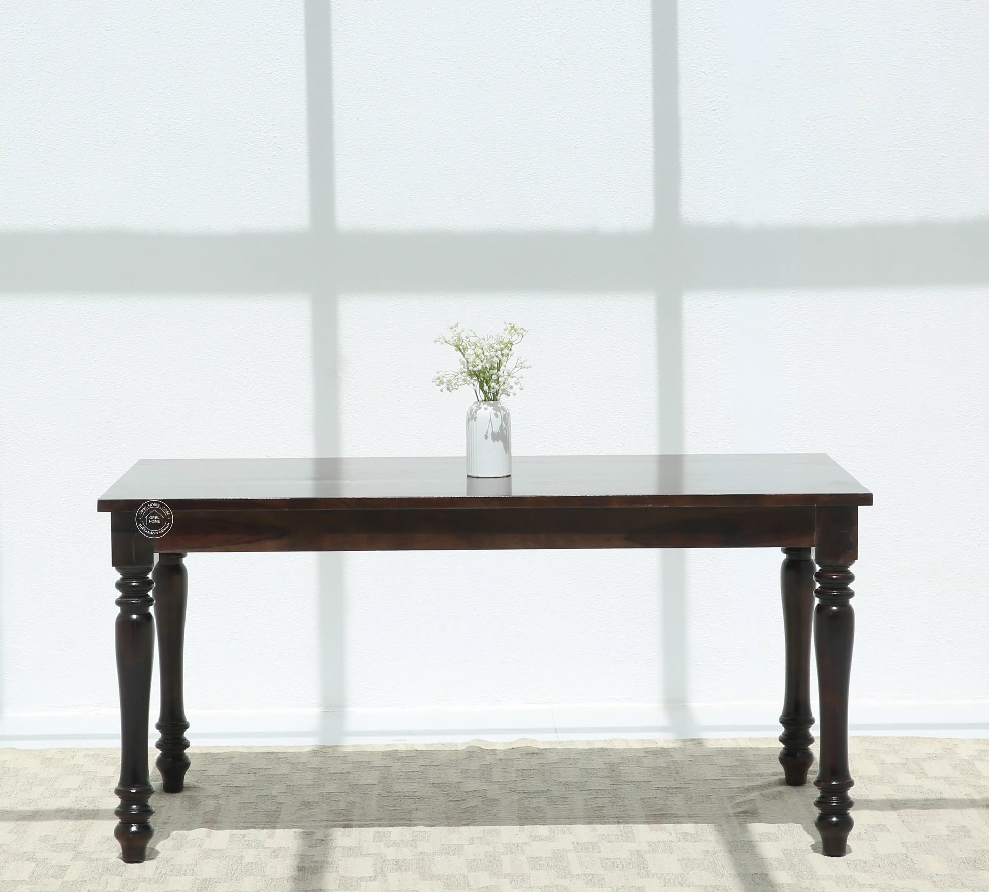 Verdura Wooden 6 Seater Dining Table – (Only Table) , Walnut finish | Opelhome UAE - Opelhome