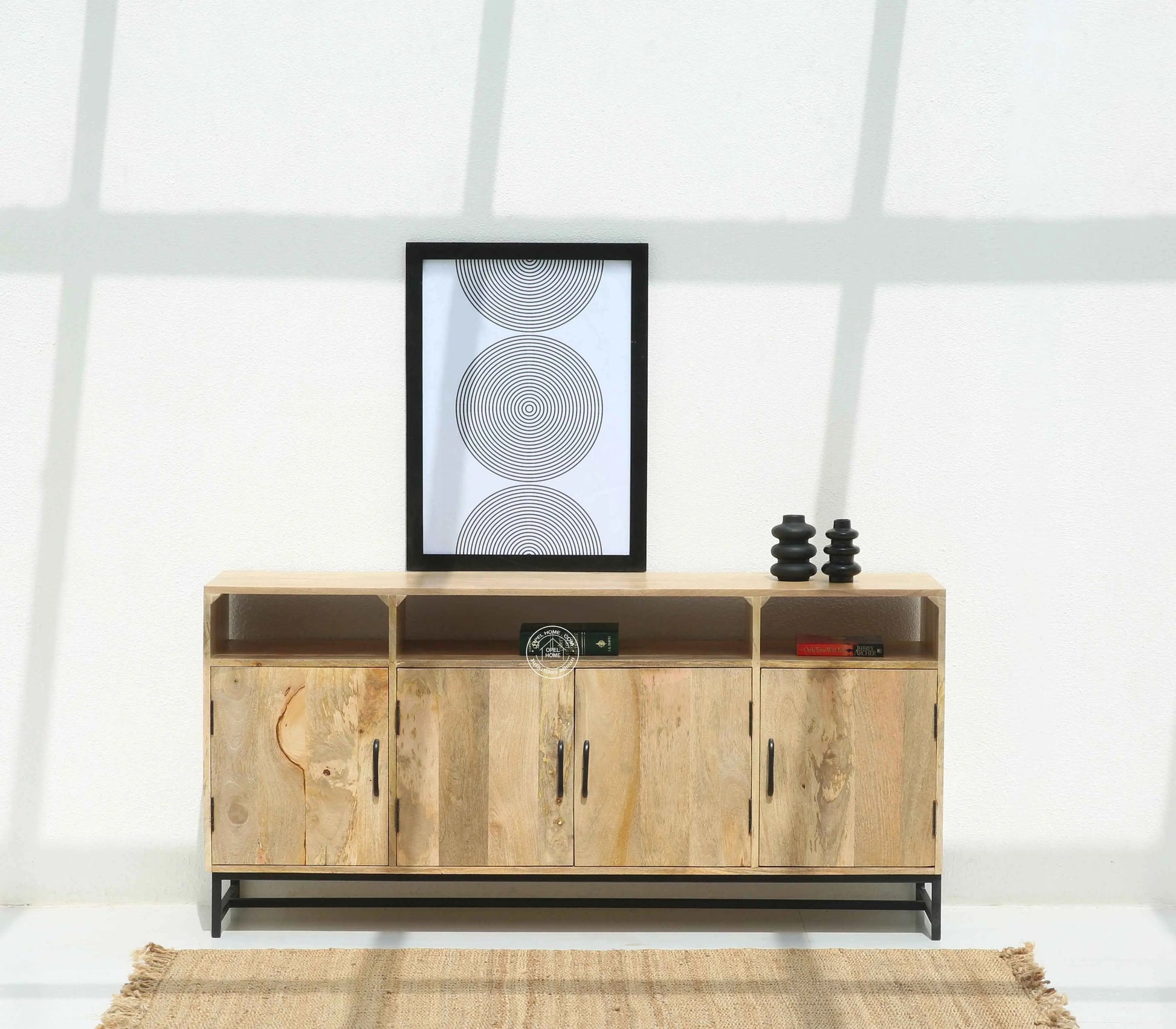 Warn Wooden Classic Design Sideboard – Solid Mango Wood, Natural Finish | Opelhome UAE